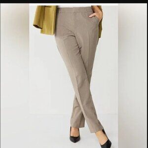 Nine West Barely Bootcut Pants Tan Brown Tiny Checks Sz 6 EUC